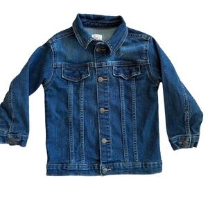 Wonder Nation Jacket Jean  Kids Size 4T Dark Blue Classic Button-Front Timeless